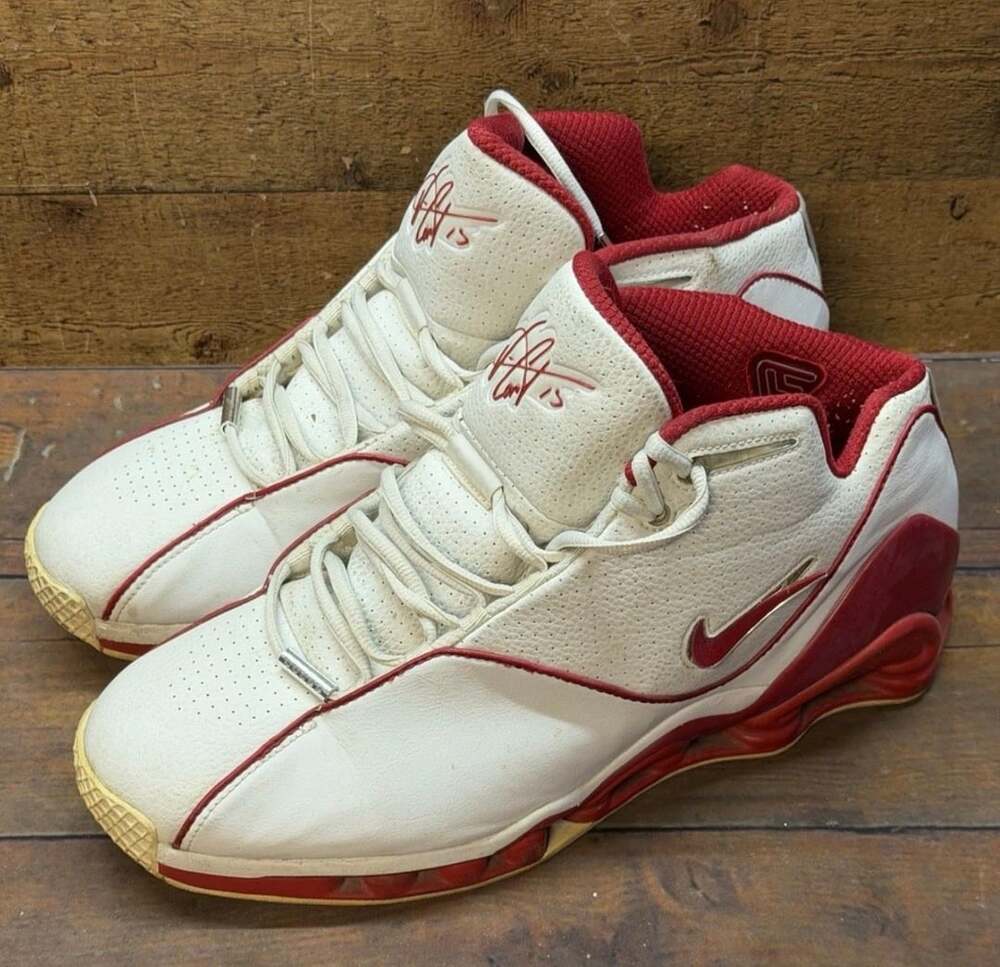 Nike Shox VC II Size 14 White Red Vince Carter Basketball Sneakers